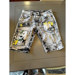 Vintage South Pole graffiti shorts  29 slim King of the Street acid wash